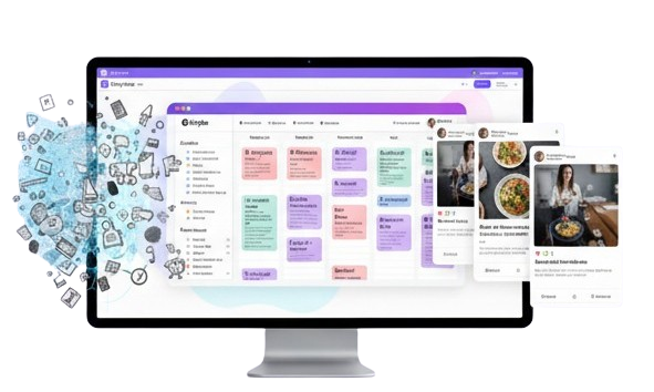 Interface Strybe - Planification de contenu social media